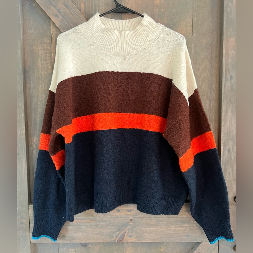 H&M Color Block Striped Multicolored Sweater
